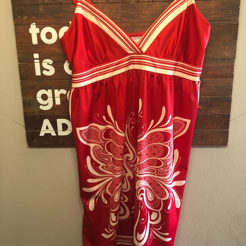 Satin red dress